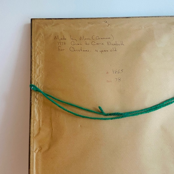 1978 Vintage Needlepoint Wall Art with Little Child - Picture 4 of 5